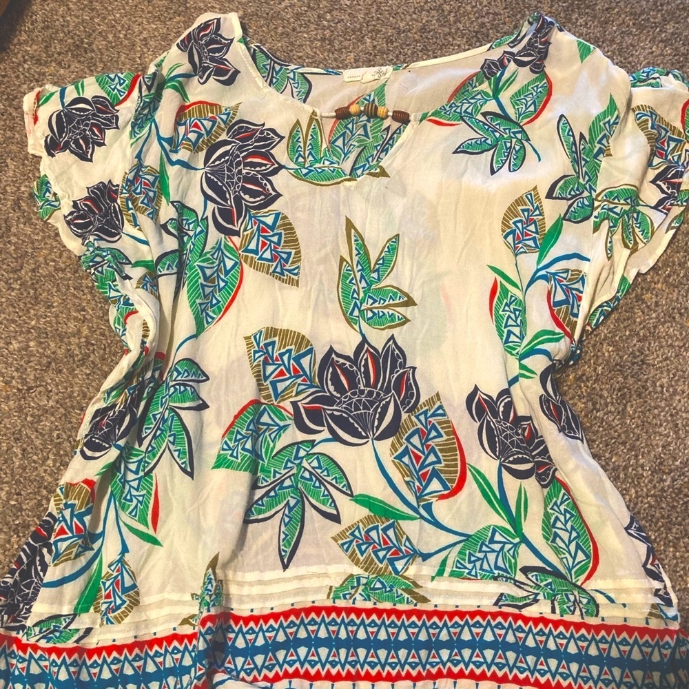 Artesan crafted brand flows top shirt tropical